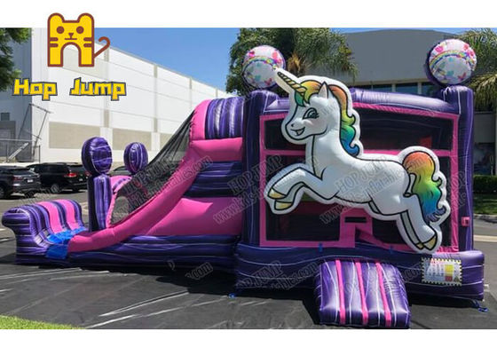 Corrediça combinado inflável do castelo Bouncy comercial de Unicorn Kids Inflatable Bouncer Combo que salta o castelo