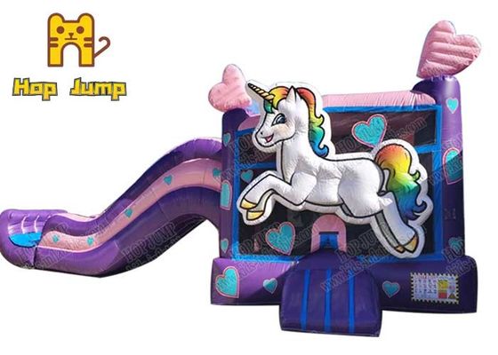 Colorido combinado do leão-de-chácara inflável de Unicorn Bounce House With Slide para engraçado