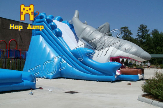 Jogos infláveis do parque da água do quintal da corrediça de água das crianças gigantes do tubarão