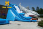 Jogos infláveis do parque da água do quintal da corrediça de água das crianças gigantes do tubarão