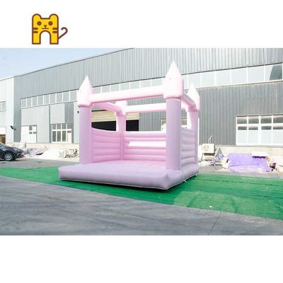 Castelo de salto inflável 0.55mm do casamento comercial do rosa 13ft 14ft 15ft 16ft
